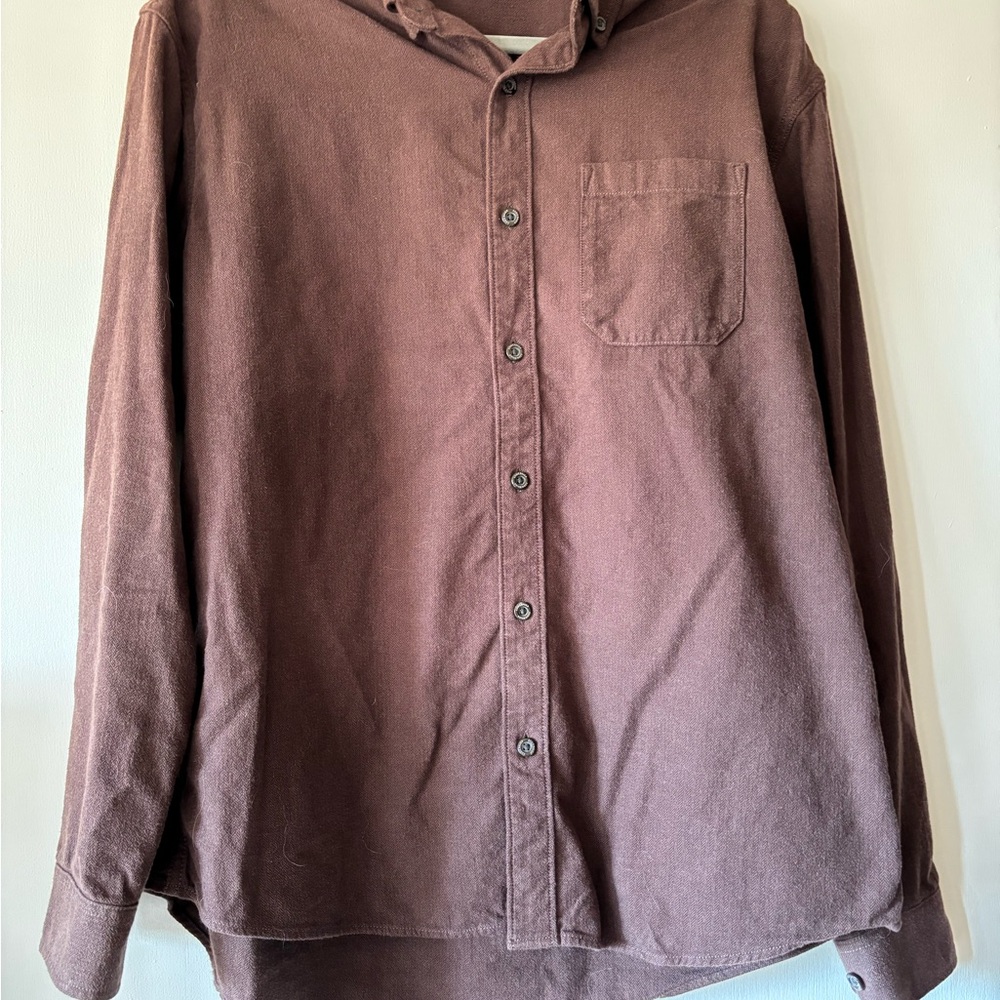 Men’s Eddie Bauer Brown Casual Button Down Flannel Shirt